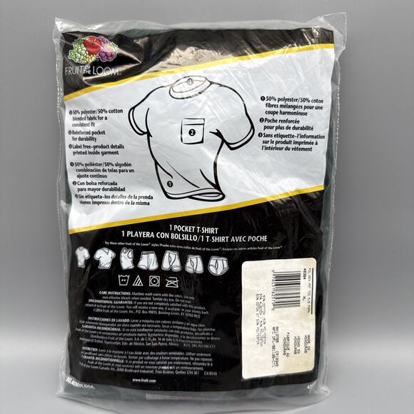 Vintage Fruit of the Loom 2000s Pocket T Shirt Large 42 44 Green 50 50 - Picture 2 of 4